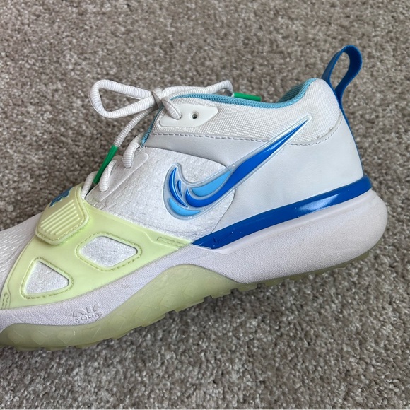 Nike Air Zoom Diamond Elite Turf White/Blue/Aquarius Blue Size 7.5 FQ7942-100 - Picture 15 of 15